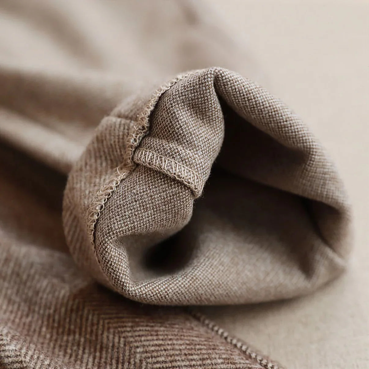 Dakota Trousers | Slim Fit Herringbone Pencil Cut Trousers