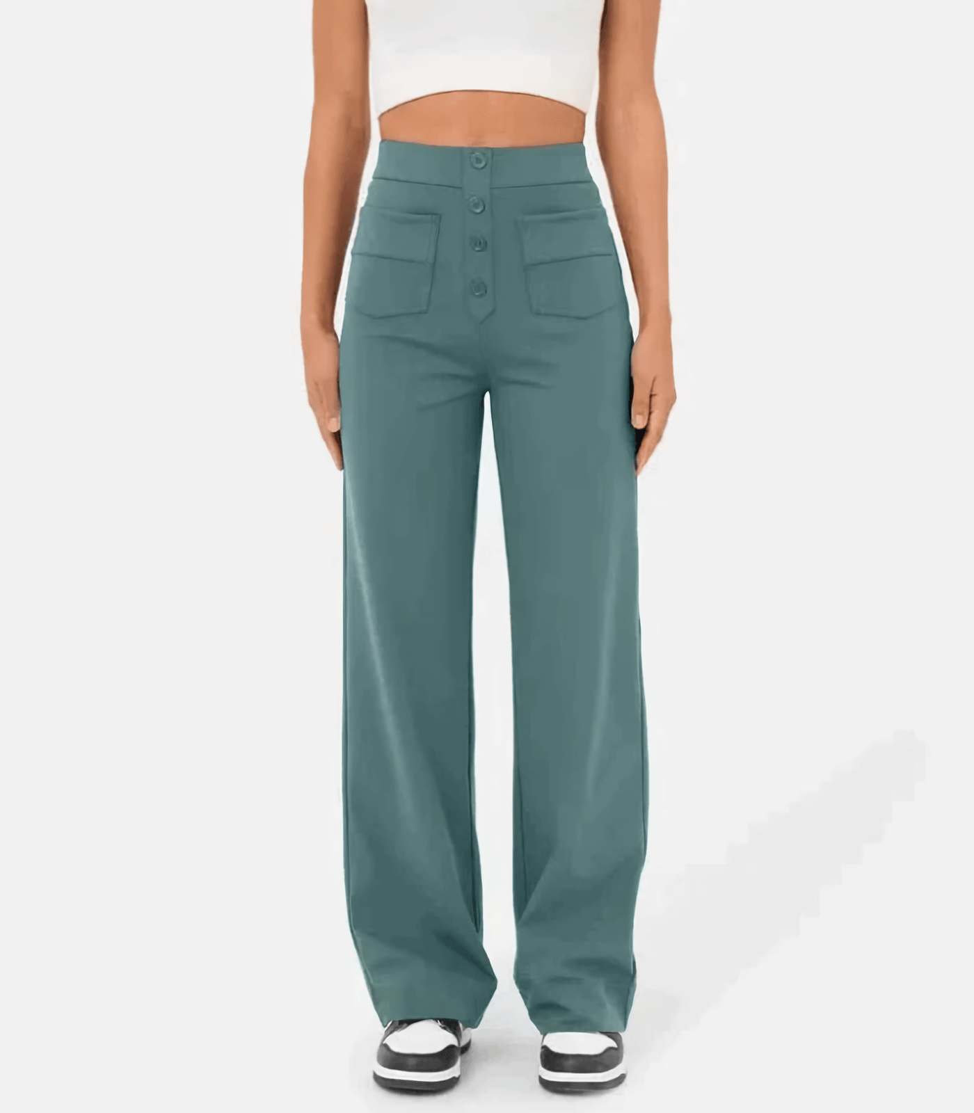 Alyssa Pants | High-Waisted Button Pants
