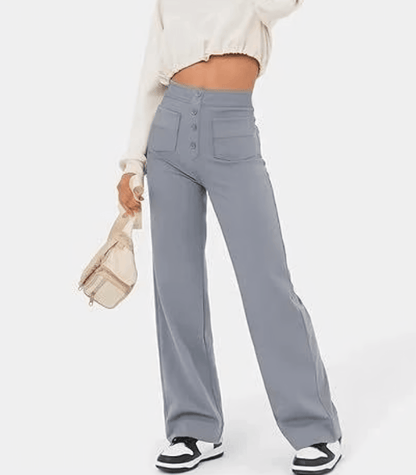 Alyssa Pants | High-Waisted Button Pants
