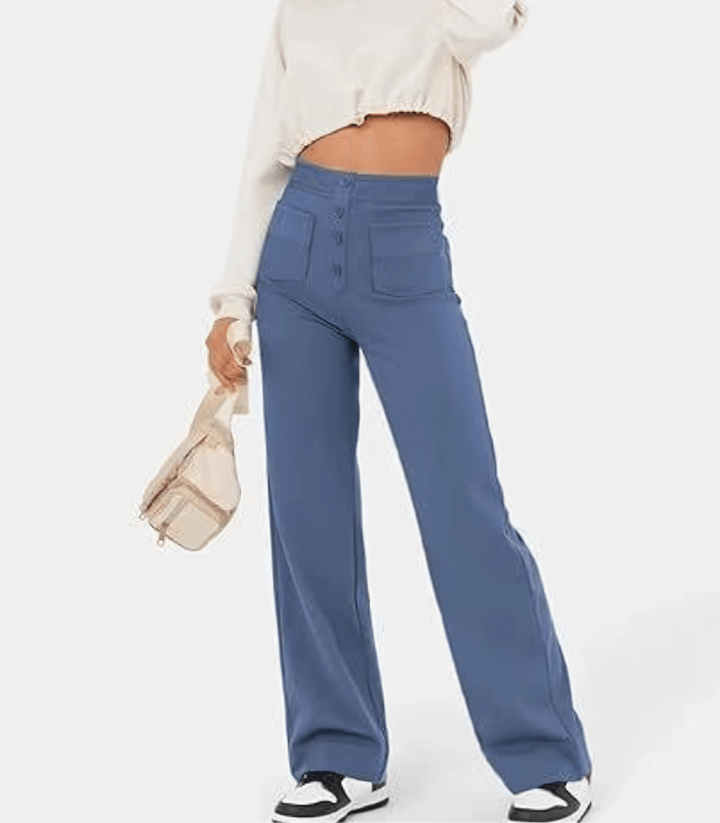 Alyssa Pants | High-Waisted Button Pants