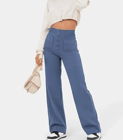 Alyssa Pants | High-Waisted Button Pants