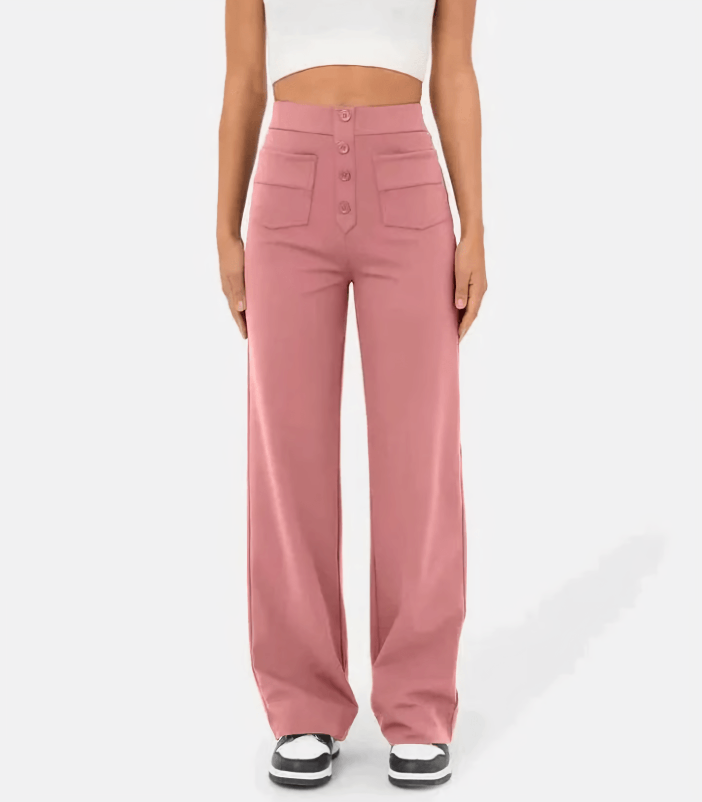 Alyssa Pants | High-Waisted Button Pants