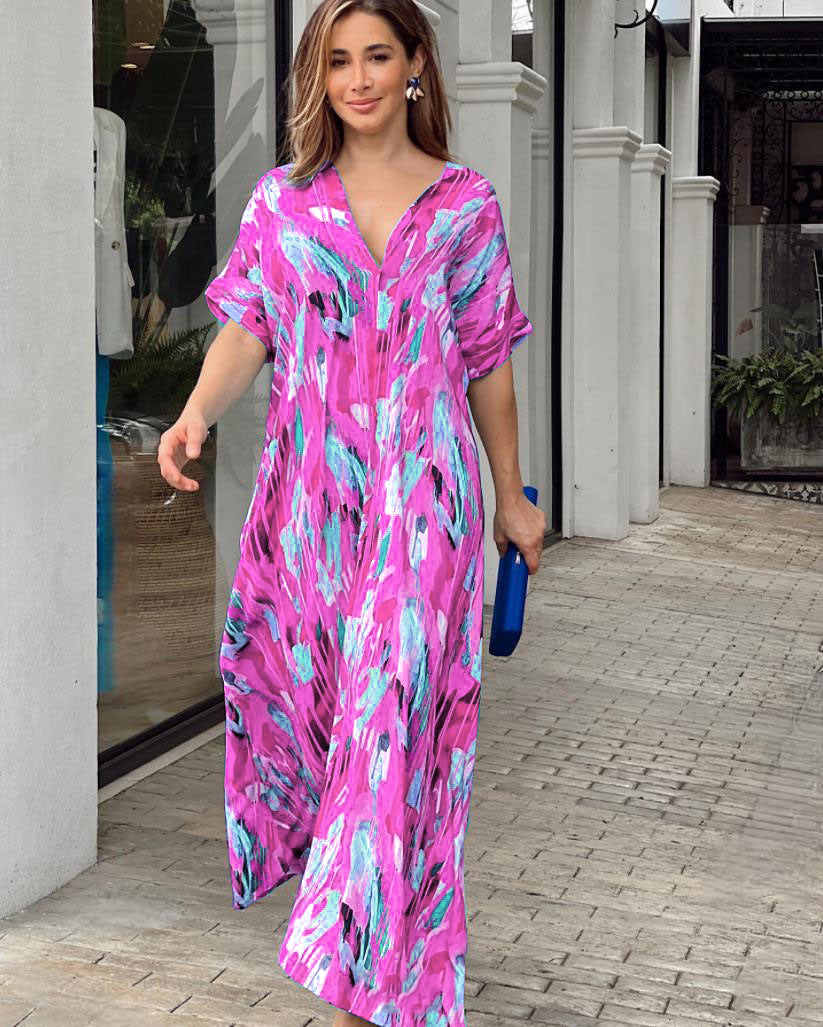 Angelina Dress | Loose Printed Maxi Dress
