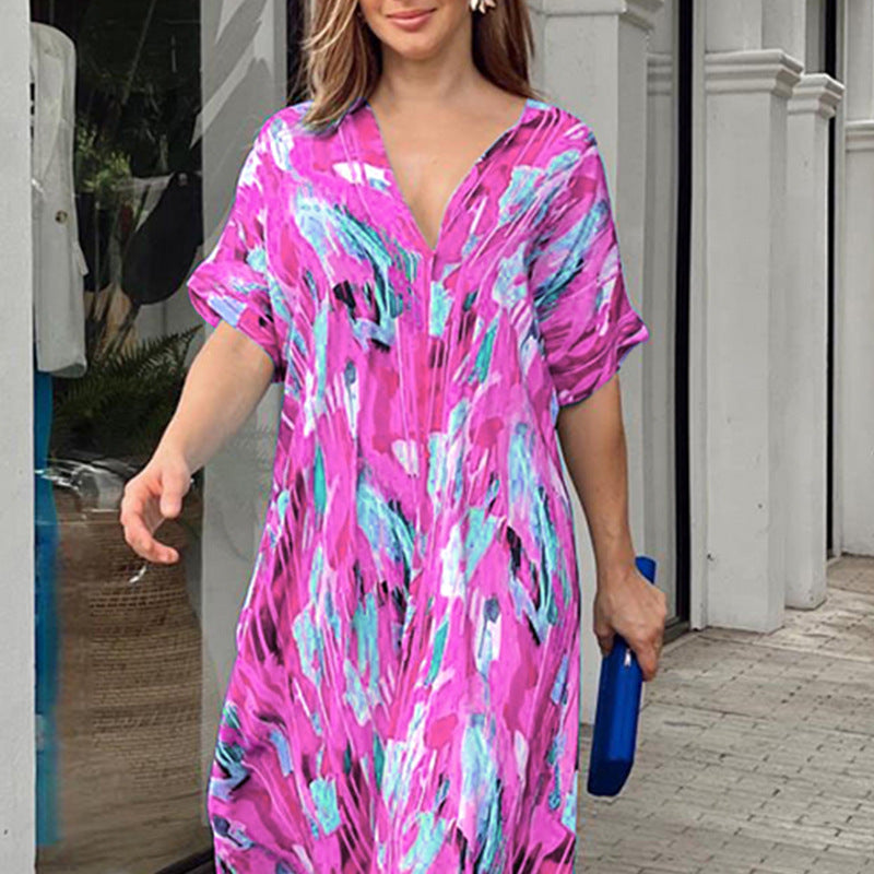 Angelina Dress | Loose Printed Maxi Dress