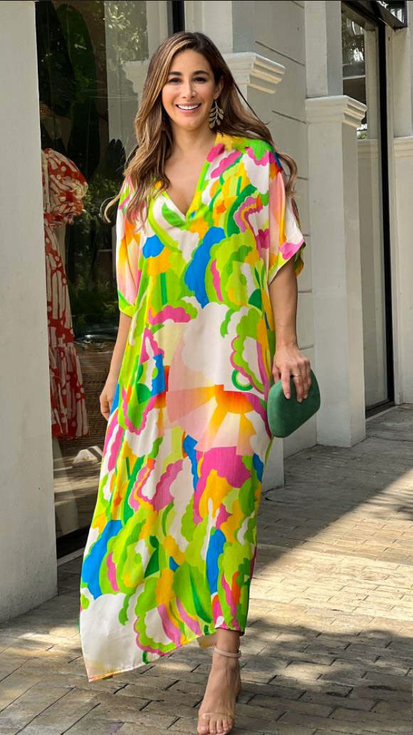 Angelina Dress | Loose Printed Maxi Dress