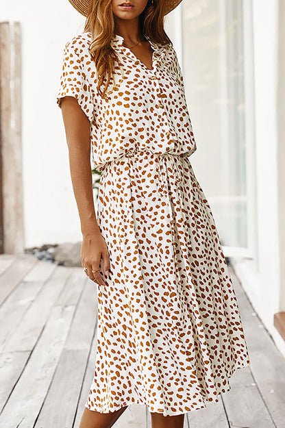 Anisa Dress | Chic Polka Dot Midi Dress