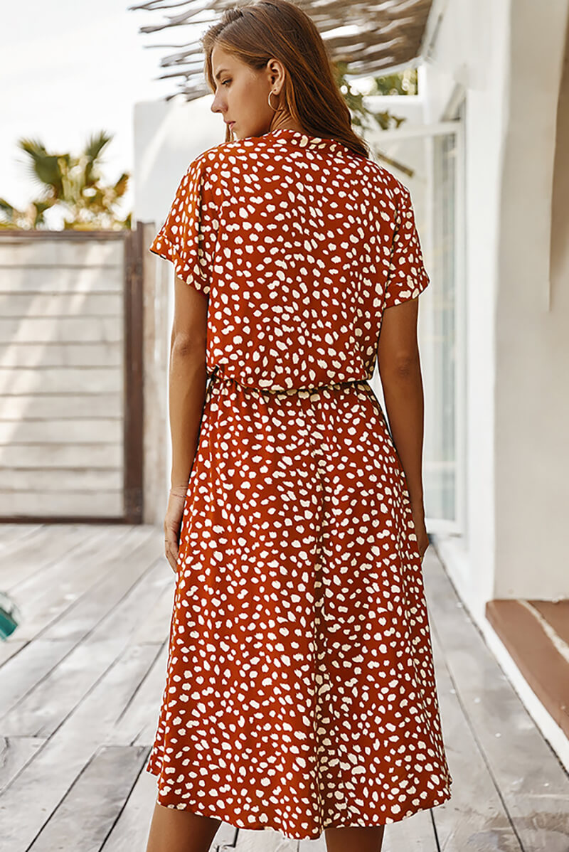 Anisa Dress | Chic Polka Dot Midi Dress
