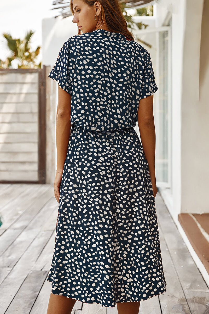 Anisa Dress | Chic Polka Dot Midi Dress