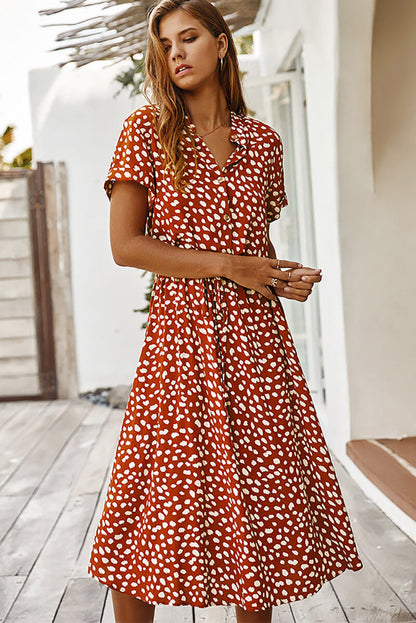 Anisa Dress | Chic Polka Dot Midi Dress