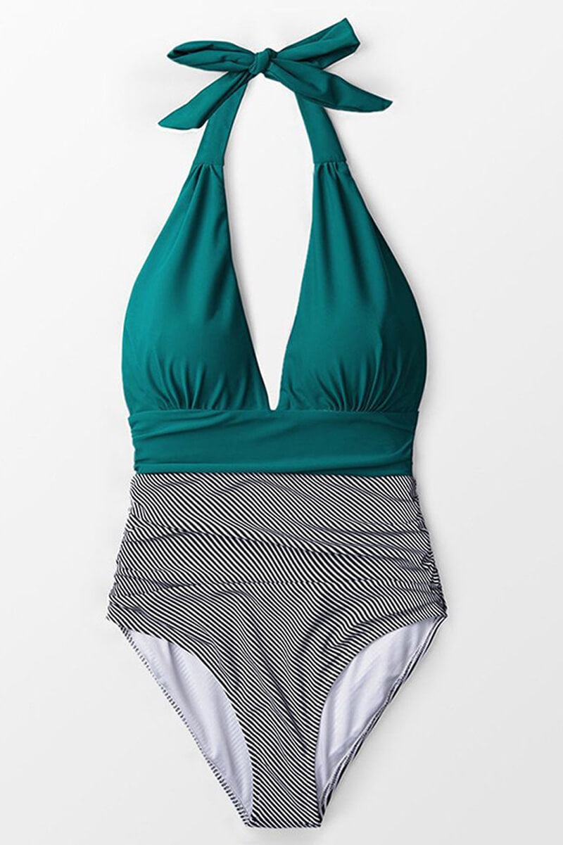 Ashlyn Swimsuit | Retro V-Neck One-Piece Swimsuit