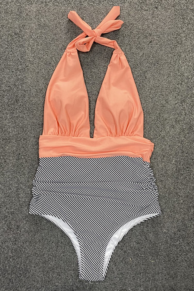 Ashlyn Swimsuit | Retro V-Neck One-Piece Swimsuit