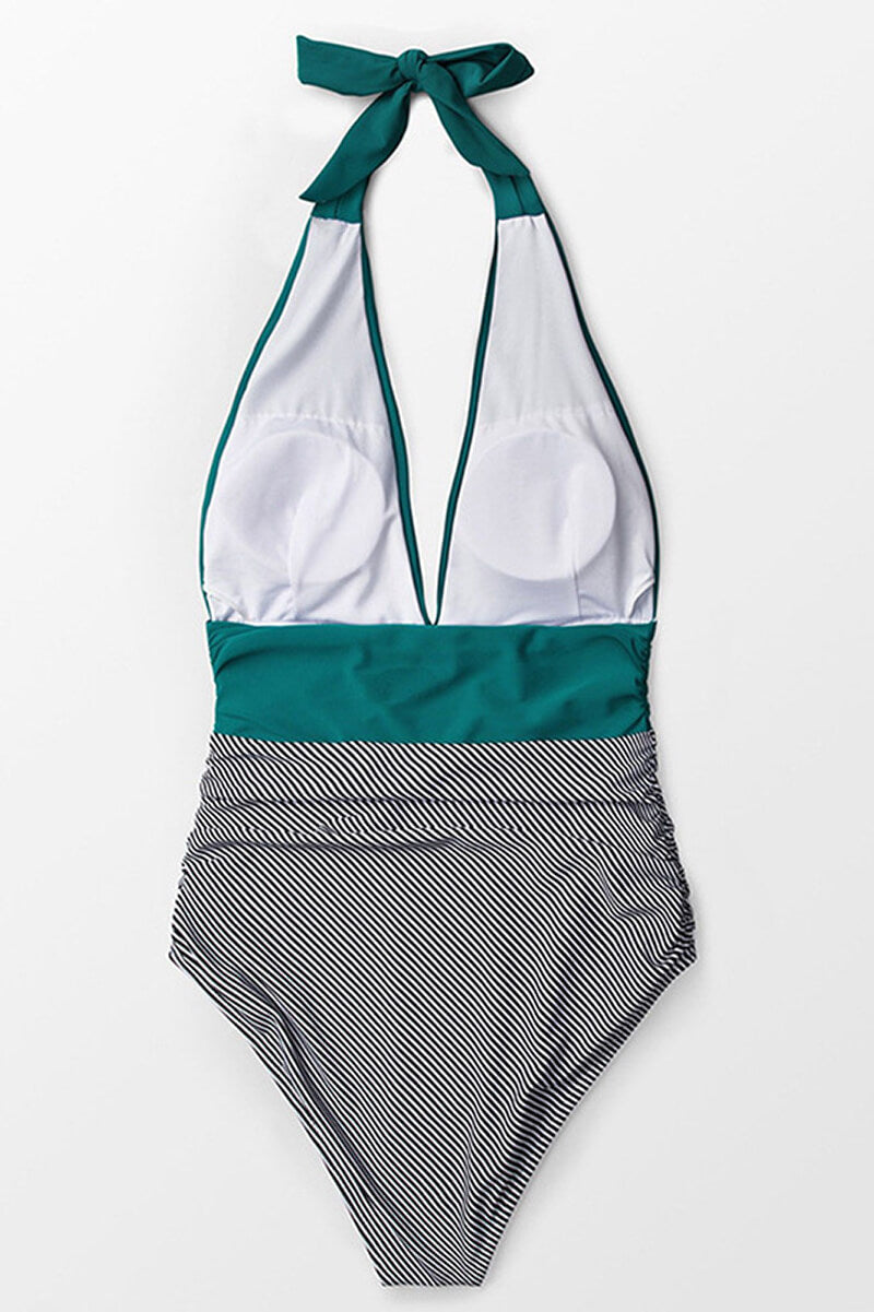 Ashlyn Swimsuit | Retro V-Neck One-Piece Swimsuit
