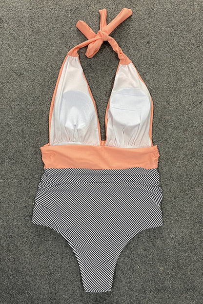 Ashlyn Swimsuit | Retro V-Neck One-Piece Swimsuit