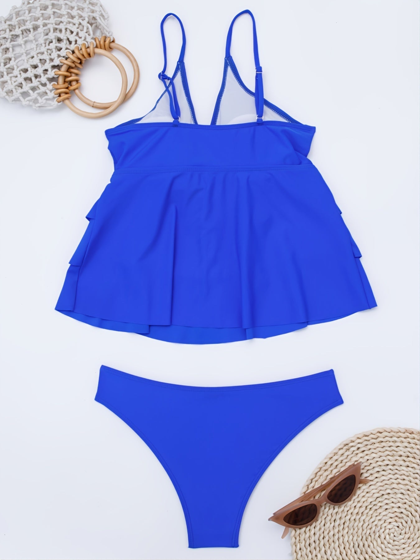Astrid Swimsuit | Stylish V-Neck Ruffled Tankini Swimsuit