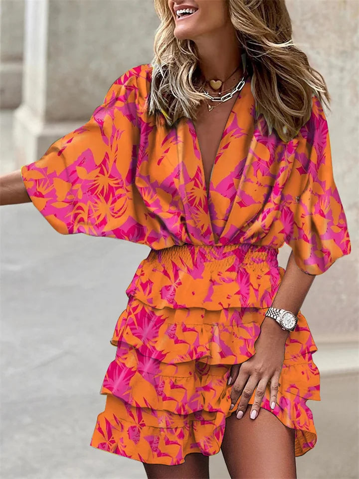 Effie Dress | Women's Colorful Ruffle Mini Dress