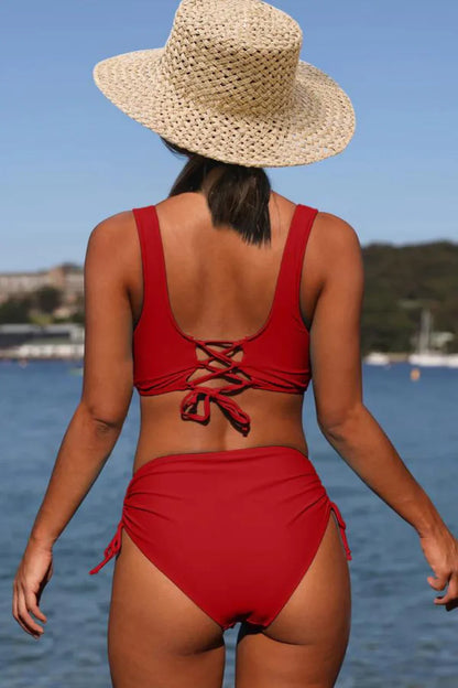 Elise Bikini | High Waist Two-Piece Wrap Top Swimsuit