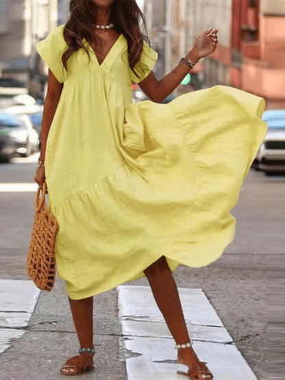 Floralie Dress | Women's V-Neck Loose Fit Summer Dress