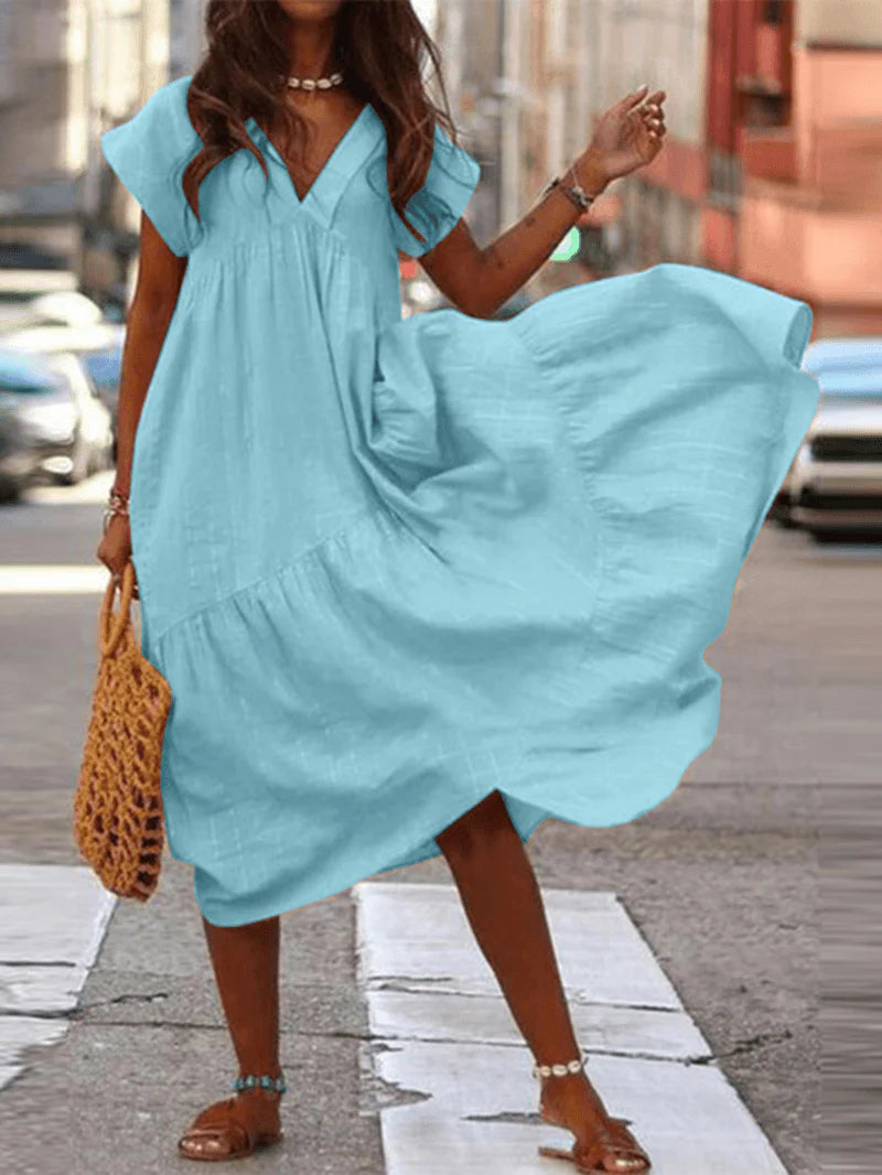 Floralie Dress | Women's V-Neck Loose Fit Summer Dress