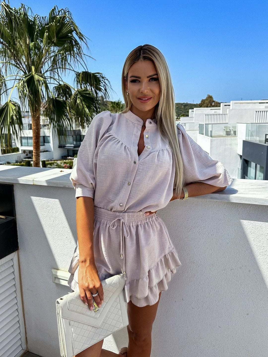 Garnet Set | Summer Blouse and Ruffled Skirt Set