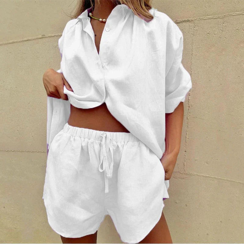 Genesis Set | Women's Light Blouse and Shorts Set