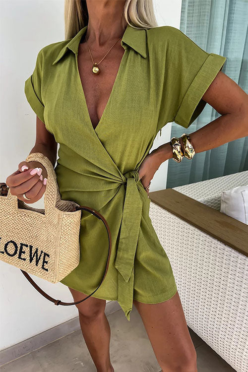 Genie Jumpsuit | Short Belted Jumpsuit