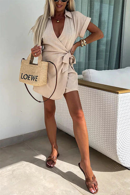 Genie Jumpsuit | Short Belted Jumpsuit