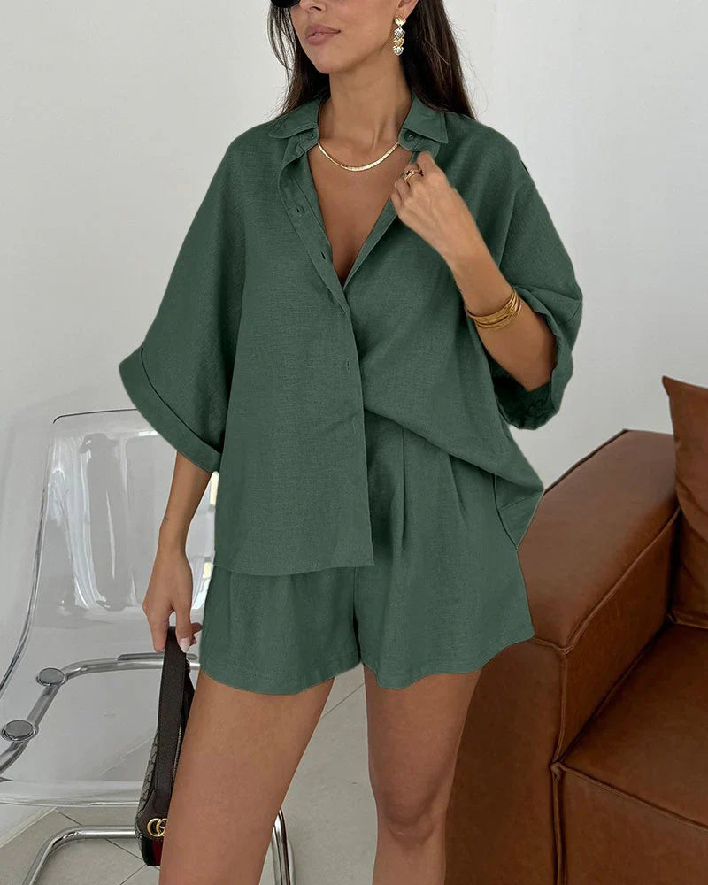 Gigi Set | Women's Relaxed Fit Loungewear Shorts Set