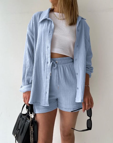 Ginny Set | Women's Two-Piece Long Sleeve & Shorts Set