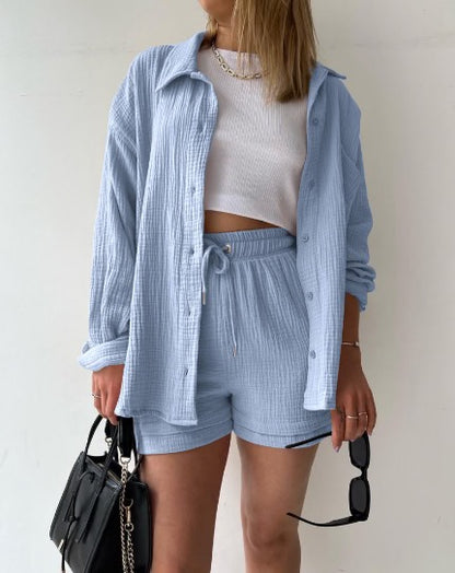 Ginny Set | Women's Two-Piece Long Sleeve & Shorts Set