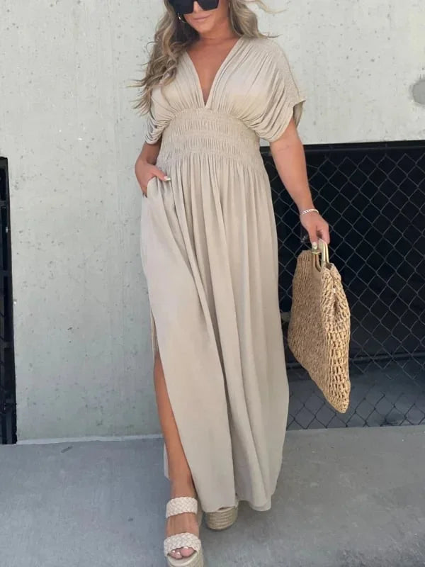 Gretchen Dress | Women's Comfy V-Neck Long Dress