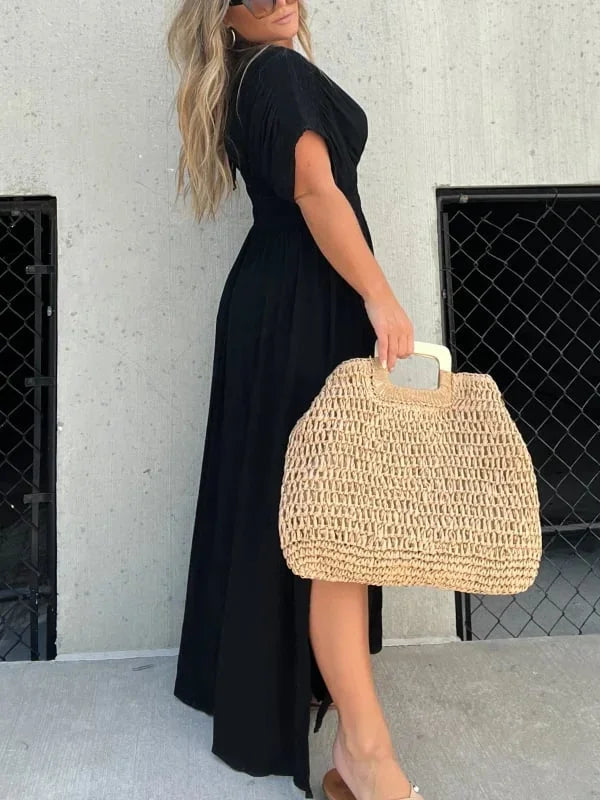 Gretchen Dress | Women's Comfy V-Neck Long Dress