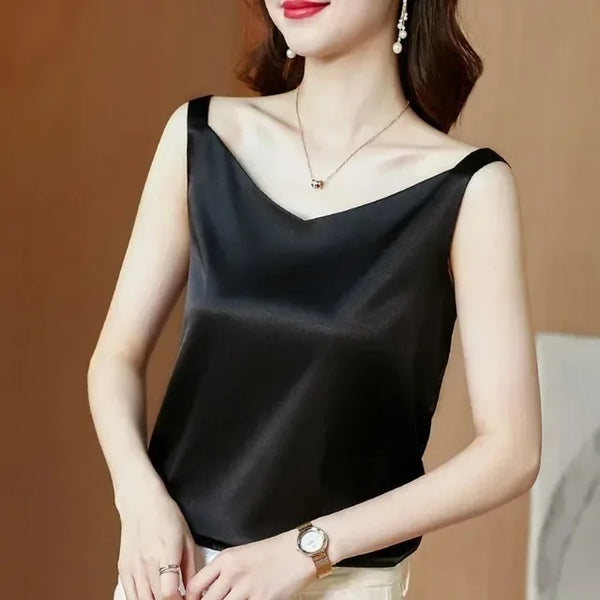Hania Camisole | Ladies Silk Satin V-Neck Camisole