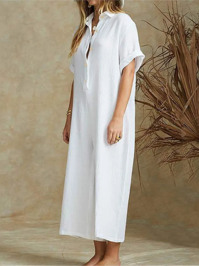 Hetty Jumpsuit | Casual Summer Button Down Loose Jumpsuit