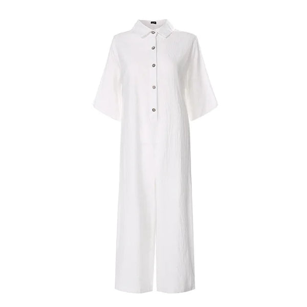 Hetty Jumpsuit | Casual Summer Button Down Loose Jumpsuit