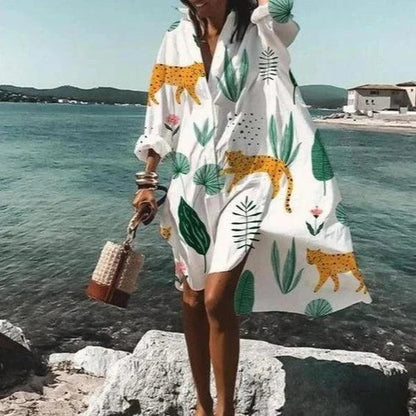 Iklimah Dress | Flowing White Shirt Dress