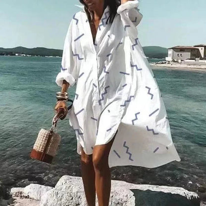 Iklimah Dress | Flowing White Shirt Dress