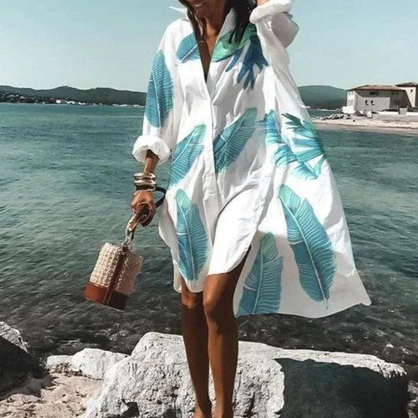 Iklimah Dress | Flowing White Shirt Dress