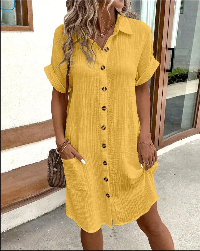 Isidora Dress | Summer Button-Down Shirt Dress