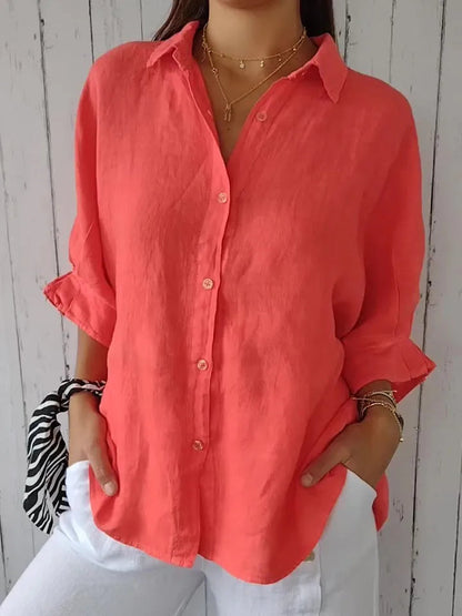 Lesha Blouse | Casual Relaxed Button Down Top