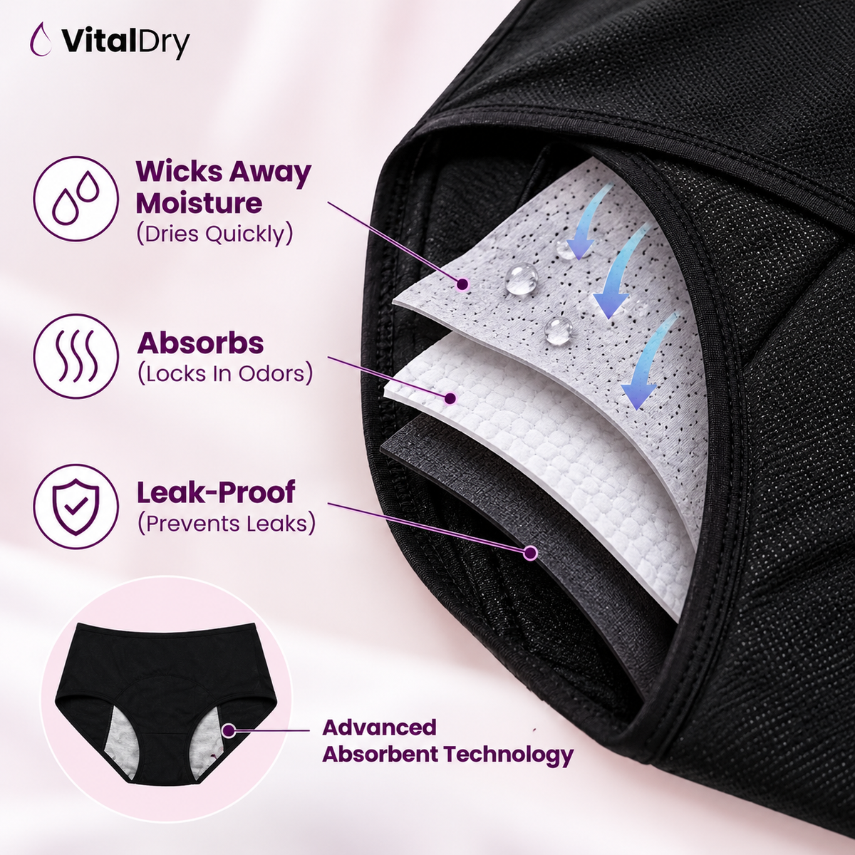 Save 50% Today — VitalDry® Leakproof Underwear (5-Pack)